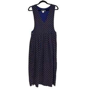 Vintage 90s Corduroy Pinafore Midi Dress - Size 10